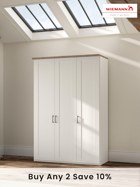 Wiemann White Truro Triple Wood Semi Fitted Wardrobe (187923) | £1,075