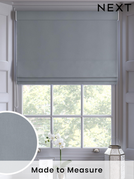 Steel Grey 100% Cotton Made To Measure Roman Blinds (188511) | £52