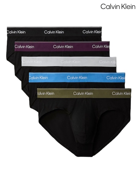 Purple - Regular Calvin Klein Briefs 5 Pack Icon Cotton Stretch