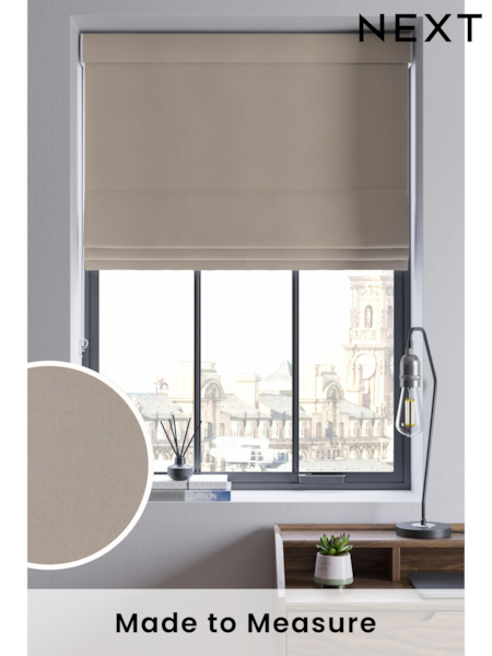 Dark Natural 100% Cotton Made To Measure Roman Blinds (188542) | £52