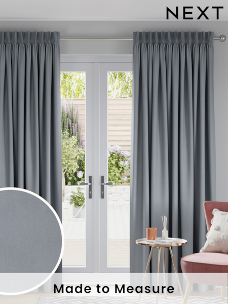 Steel Grey 100% Cotton Made to Measure Curtains (188712) | £61