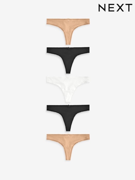 Praline Nude Thong Microfibre Knickers 5 Pack (188714) | £14