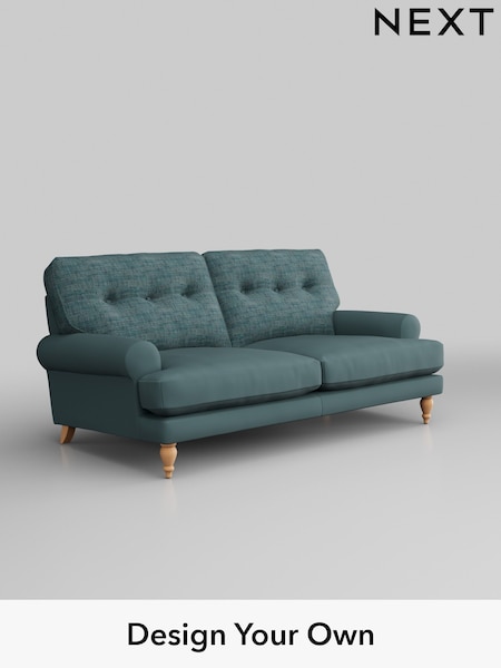 Boucle Weave Easy Clean/Dark Teal Green Erin Buttoned Back Deep Sit (188808) | £1,175