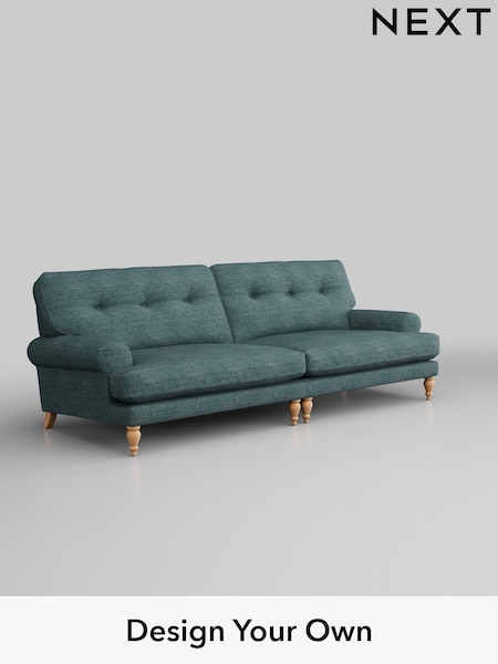 Boucle Weave Easy Clean/Dark Teal Green Erin Buttoned Back Deep Sit (188808) | £1,375
