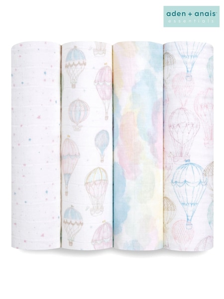 aden + anais Pink Cotton Muslin Blankets 4 Pack (189143) | £50