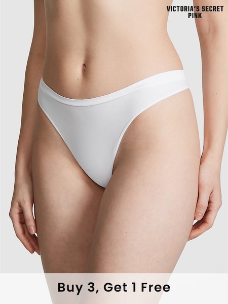 Victoria's Secret PINK White Thong Knickers (189380) | £9