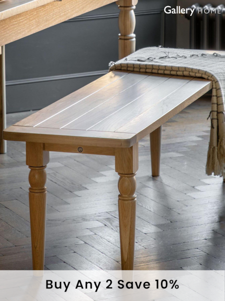 Gallery Home Natural Leroy Dining Bench (189462) | £306