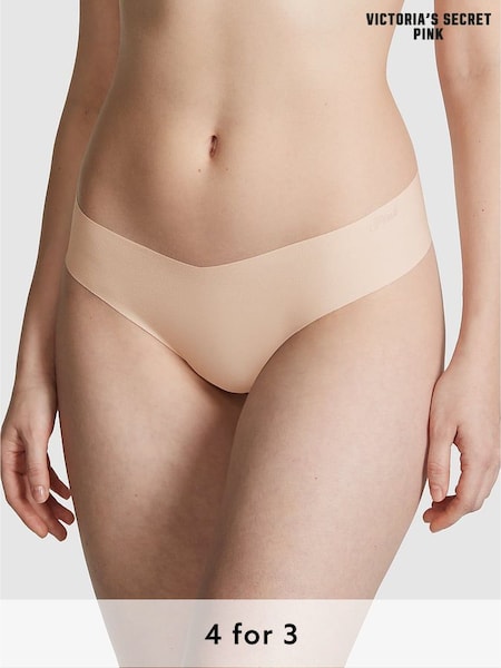 Victoria's Secret PINK Nude Marzipan Thong Knickers (190145) | £9