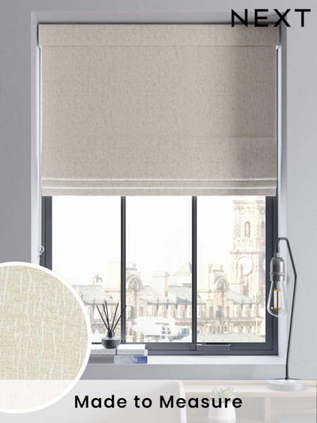 Light Natural Chenille Made to Measure Roman Blinds (190597) | £79