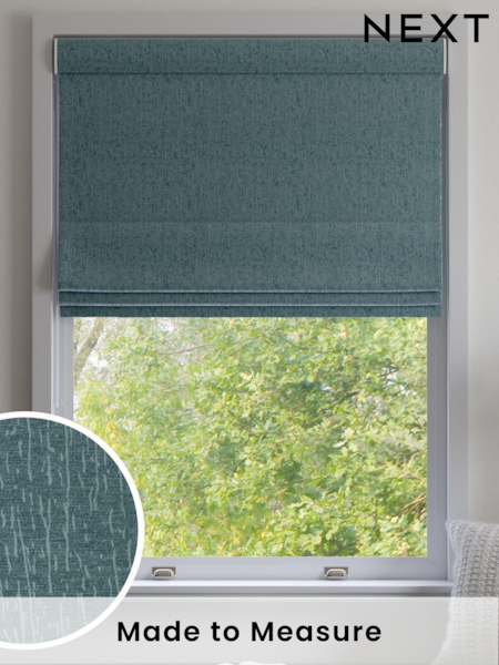 Teal Green Chenille Made to Measure Roman Blinds (190598) | £79
