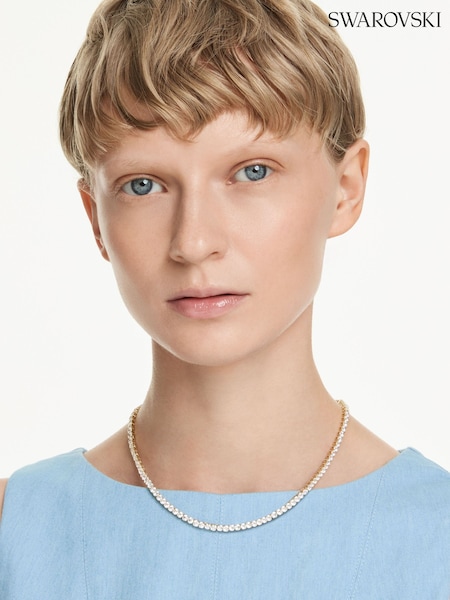 Gold Tone - Swarovski Matrix Tennis Necklace