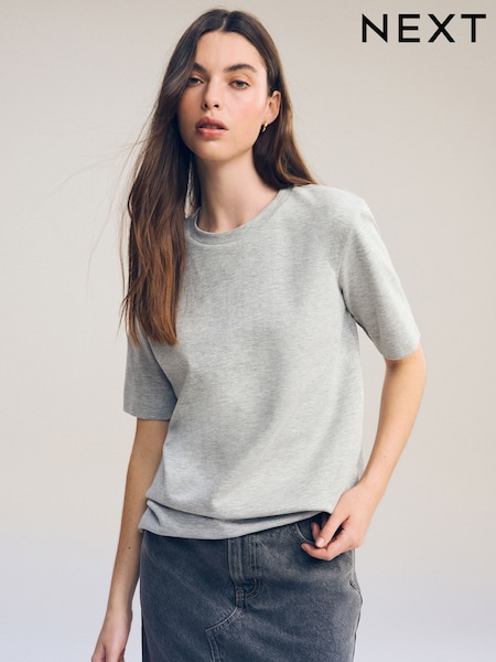 Grey Heavyweight Short Sleeve Crew Neck T-Shirt (191602) | £16