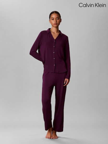 Purple - Calvin Klein Ultra Soft Modal Shirt And Pyjamas Set