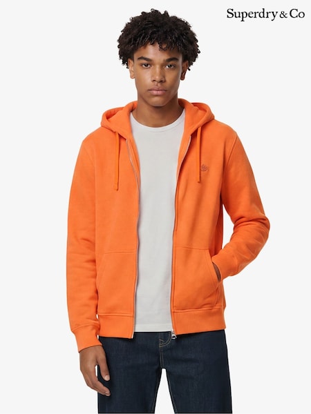 Orange - Regular Superdry Essential Sd Co Logo Zip Hoodie
