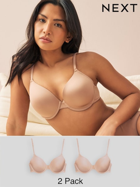 Praline Nude 2 Pack Light Pad Full Cup Smoothing Ultimate Comfort T-Shirt Bra A-E (192613) | £22