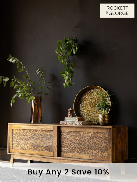 Rockett St George Mango Wood Leopard Print TV Unit (192887) | £750