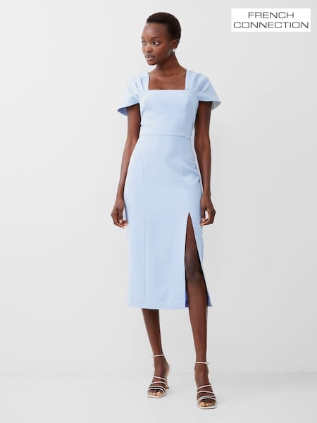 French Connection Blue Echo Crepe Off Shoulder Dress (193412) | £110