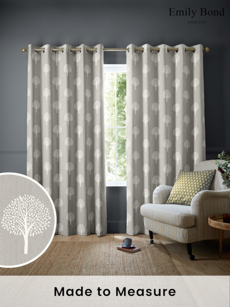 Emily Bond Pebble Yew Tree Made to Measure 100% Cotton Curtains (193454) | £91
