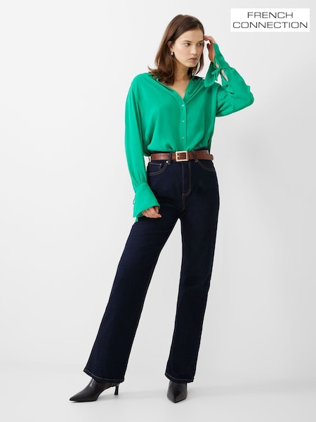 French Connection Green Cecile Crepe Shirt (193841) | £59