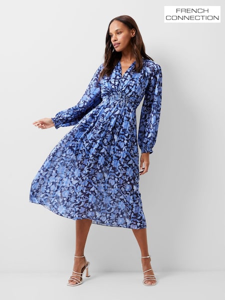 French Connection Blue Cynthia Fauna Midi Dress (193934) | £95
