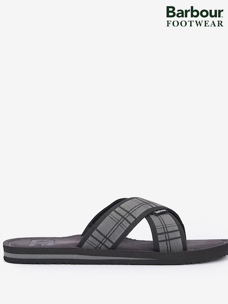 Barbour® Black Tartan Toeman Beach Sandals (193960) | £30