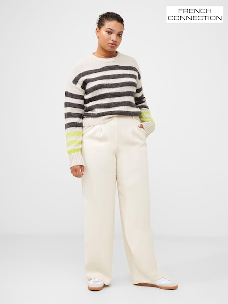 French Connection Cream Harrie Suiting Trousers (194336) | £69