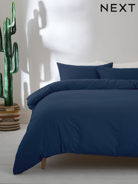 Navy Blue Non Iron Simply Soft Microfibre Duvet Cover and Pillowcase Set (194464) | £10 - £25