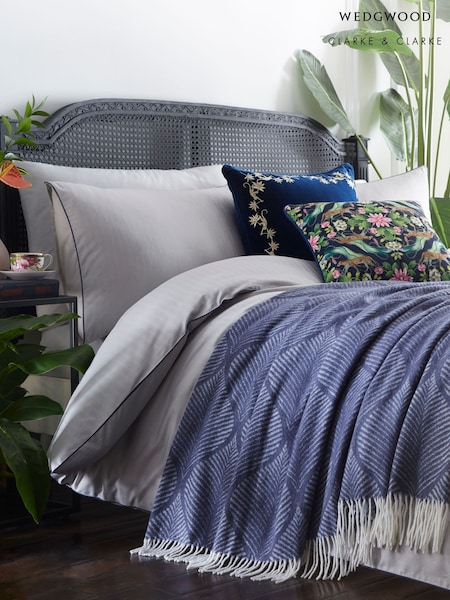 Wedgwood Blue Folia Throw (194494) | £110