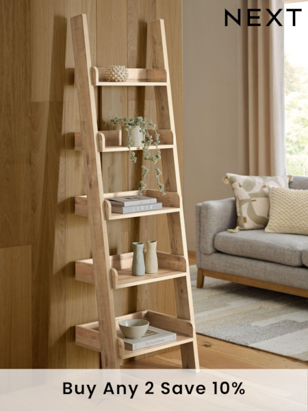 Light Bronx Oak Effect Ladder Shelf (194711) | £225