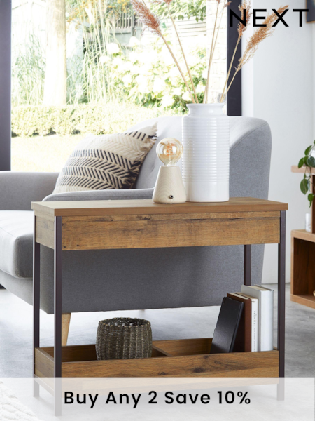 Dark Bronx Oak Effect Side Table (195237) | £150
