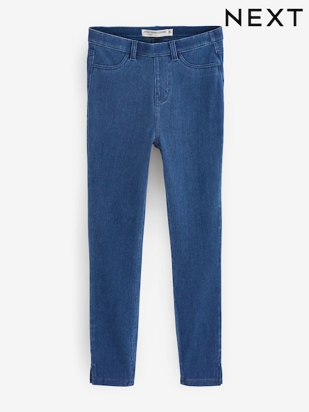 Blue Dark Wash Cropped Denim Jersey Leggings (195692) | £20