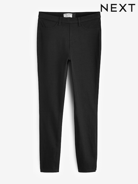 Black Cropped Denim Jersey Leggings (195711) | £20