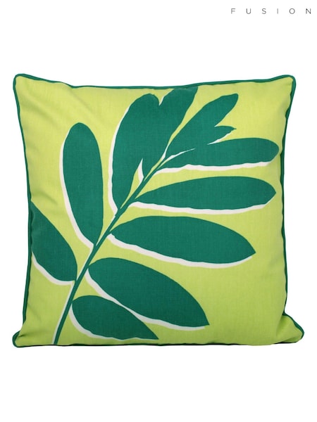 Fusion Green 100% Cotton Leaf Print Cushion (196537) | £17