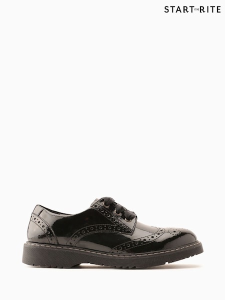 Start-Rite Black Leather Wide Fit School Shoes (196817) | £62