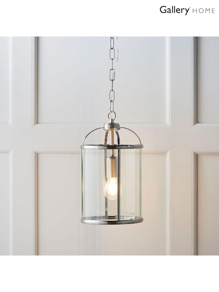 Gallery Home Silver 1 Light York Pendant Ceiling Light (197235) | £82