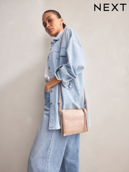 Gold Leather Cross-Body Bag (197869) | £29