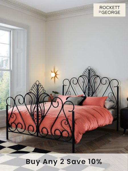 Rockett St George Black Peacock Metal Bed (198635) | £499 - £550