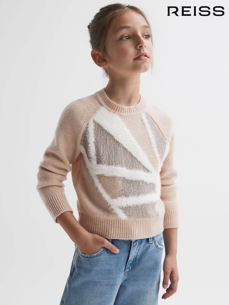 Reiss Pink Madeline 4-9 yrs Fair Isle Pattern Knitted Jumper (200375) | £20