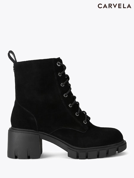 Black - Carvela Ignite Lace Up Suede Boots