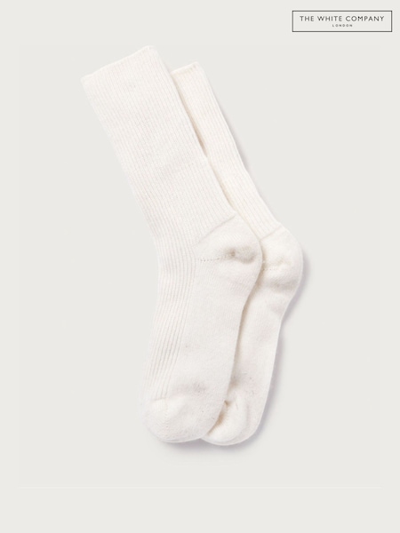 White - The White Company Cashmere Bed Socks