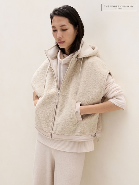 Brown - The White Company Hooded Borg Gilet