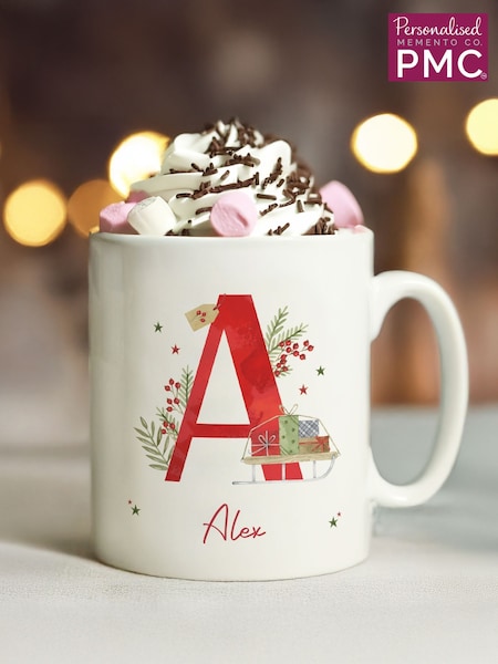 Personalised Christmas Initial Mug By Pmc