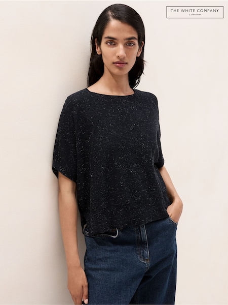 Black - The White Company Sparkle Knitted T-shirt With Cotton