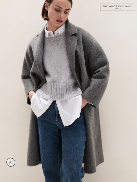 Grey - The White Company Relaxed Wool Coat