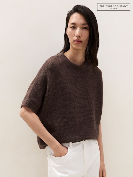 Brown - The White Company High Neck Knitted T-shirt With Cotton