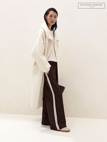 Brown - The White Company Jersey Side Stripe Trousers