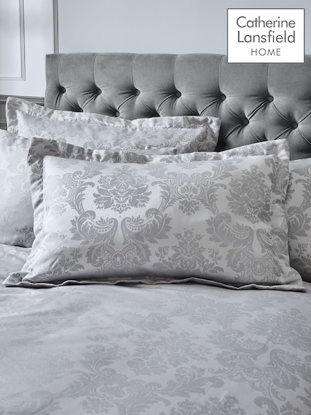 Catherine Lansfield Silver Damask Jacquard Quilted Pillowsham Pair (201816) | £22