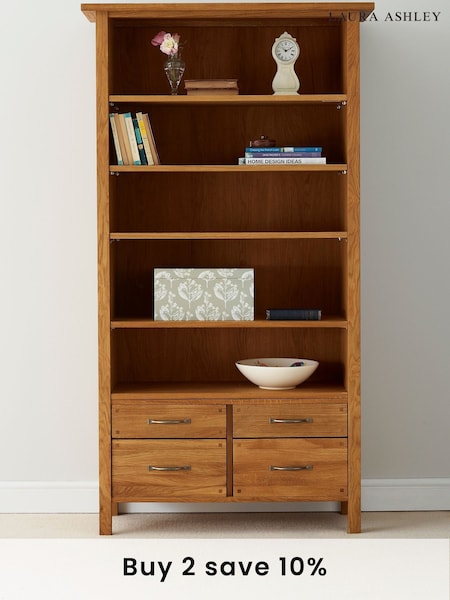 Laura Ashley Oak Milton 4 Drawer Single Bookcase (201837) | £1,095