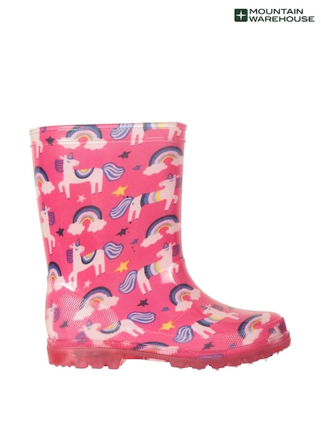 Mountain Warehouse Pink Kids Splash Light Up Waterproof Wellies (202140) | £24
