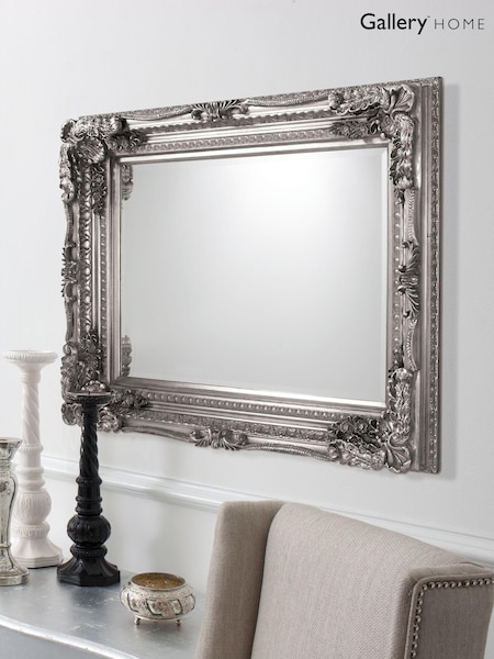 Gallery Home Silver Carved Louis Mirror (202302) | £225